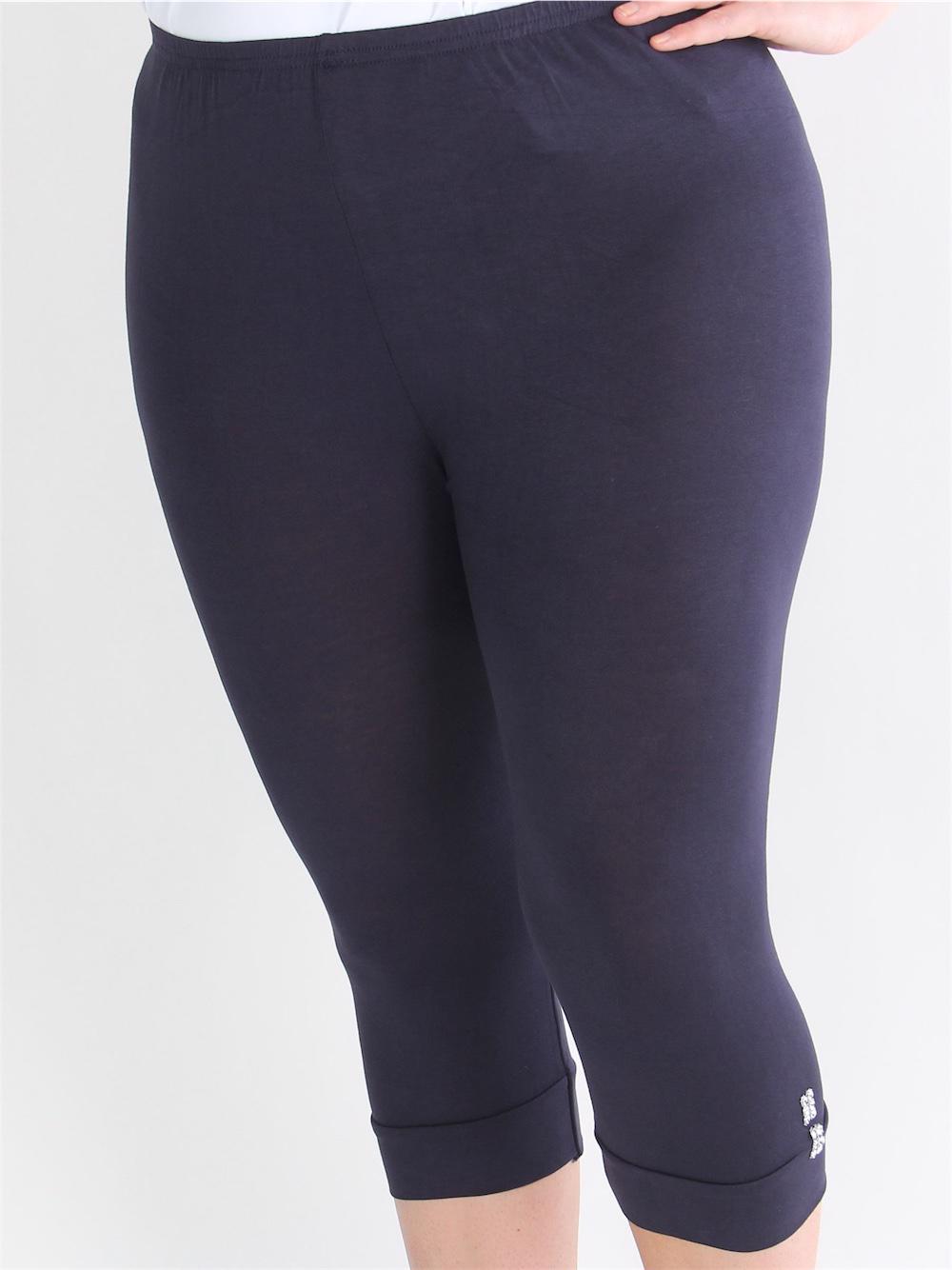 Kari - Sorte korte leggins med detalje